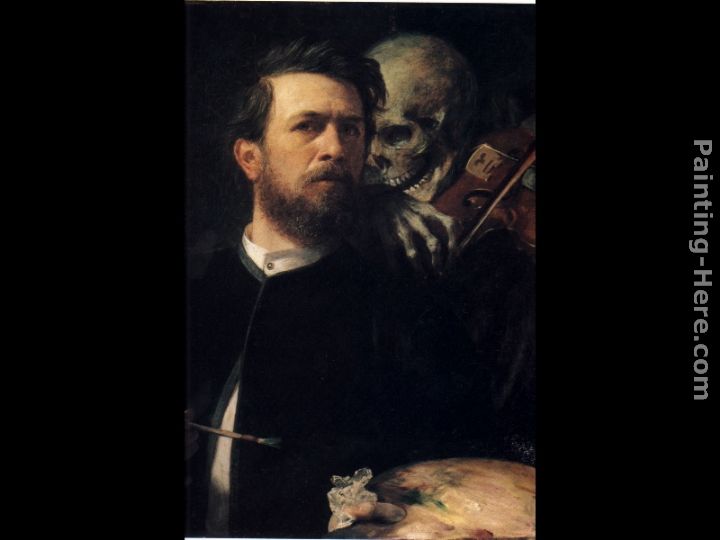 Self Portrait with Death painting - Arnold Bocklin Self Portrait with Death art painting